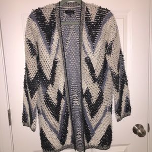 Lucky Brand Chevron Open Front Cardigan